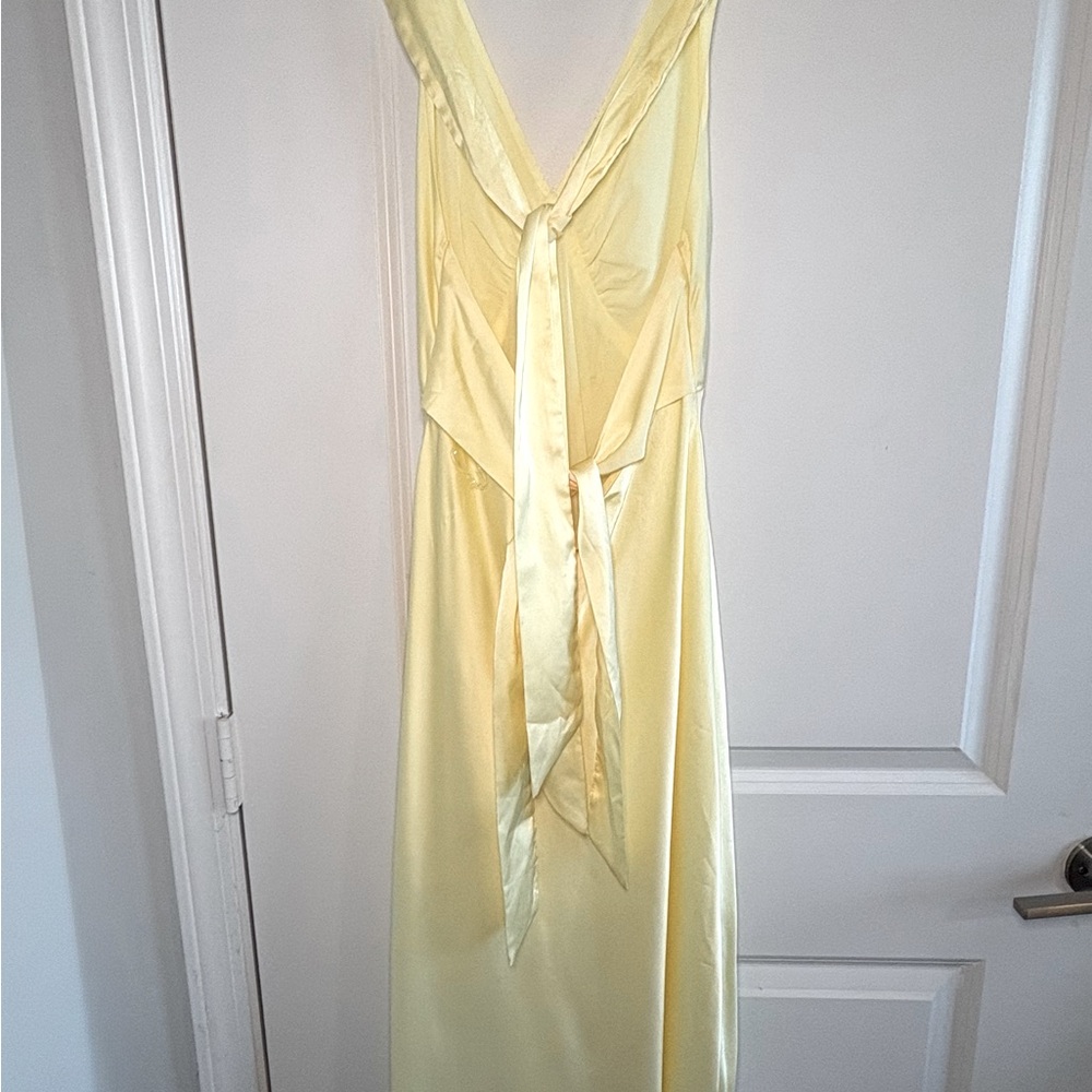 Peppermayo Yellow Halter Backless Gown - Picture 6 of 7